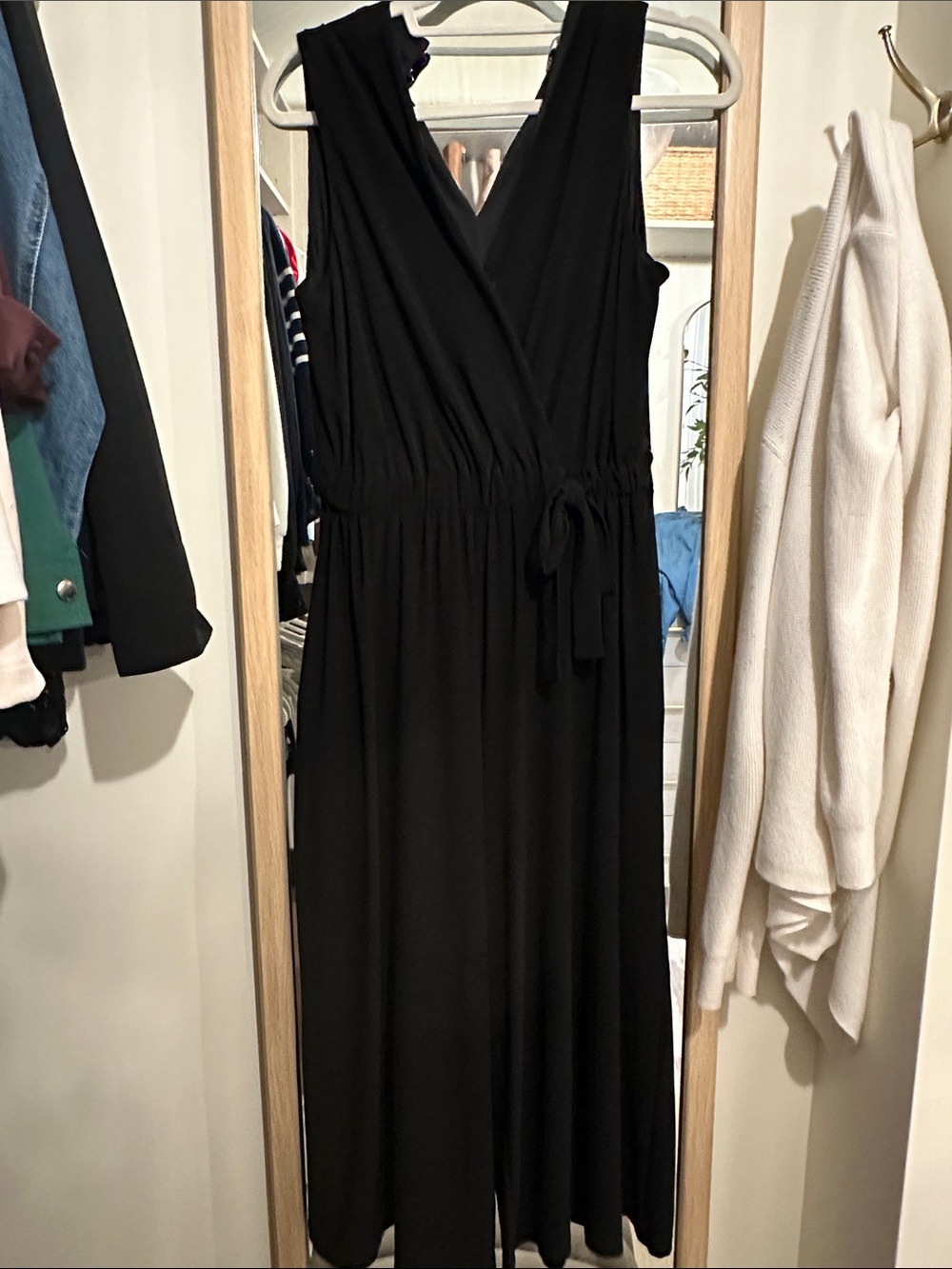 Classic Black Sleeveless Wrap Romper- Small